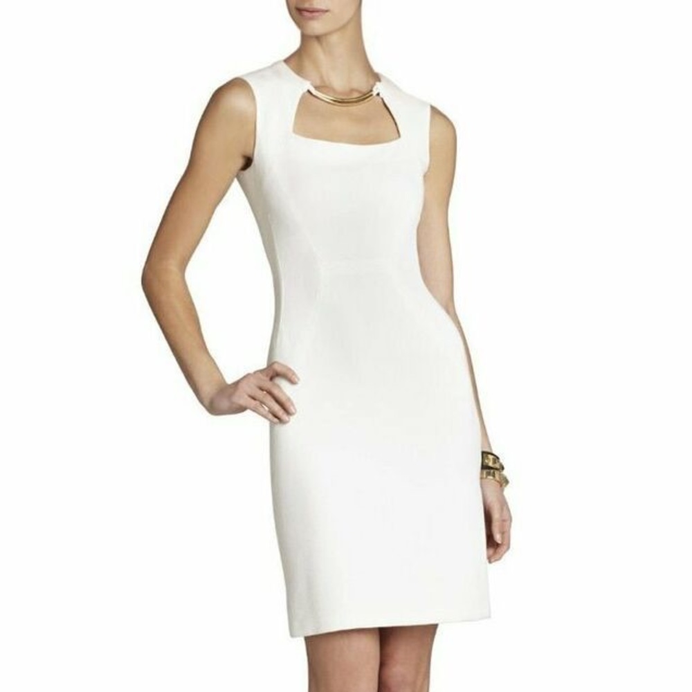 BCBG white tailored dress